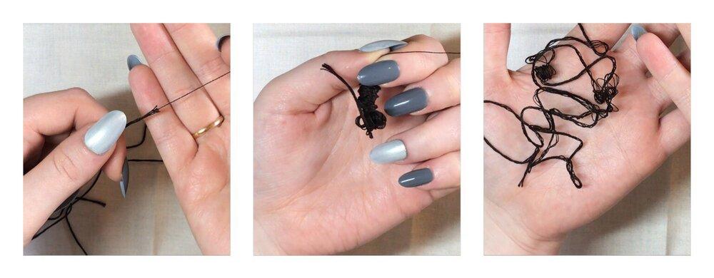 Image depicting how to separate a 6-strand skein of embroidery floss